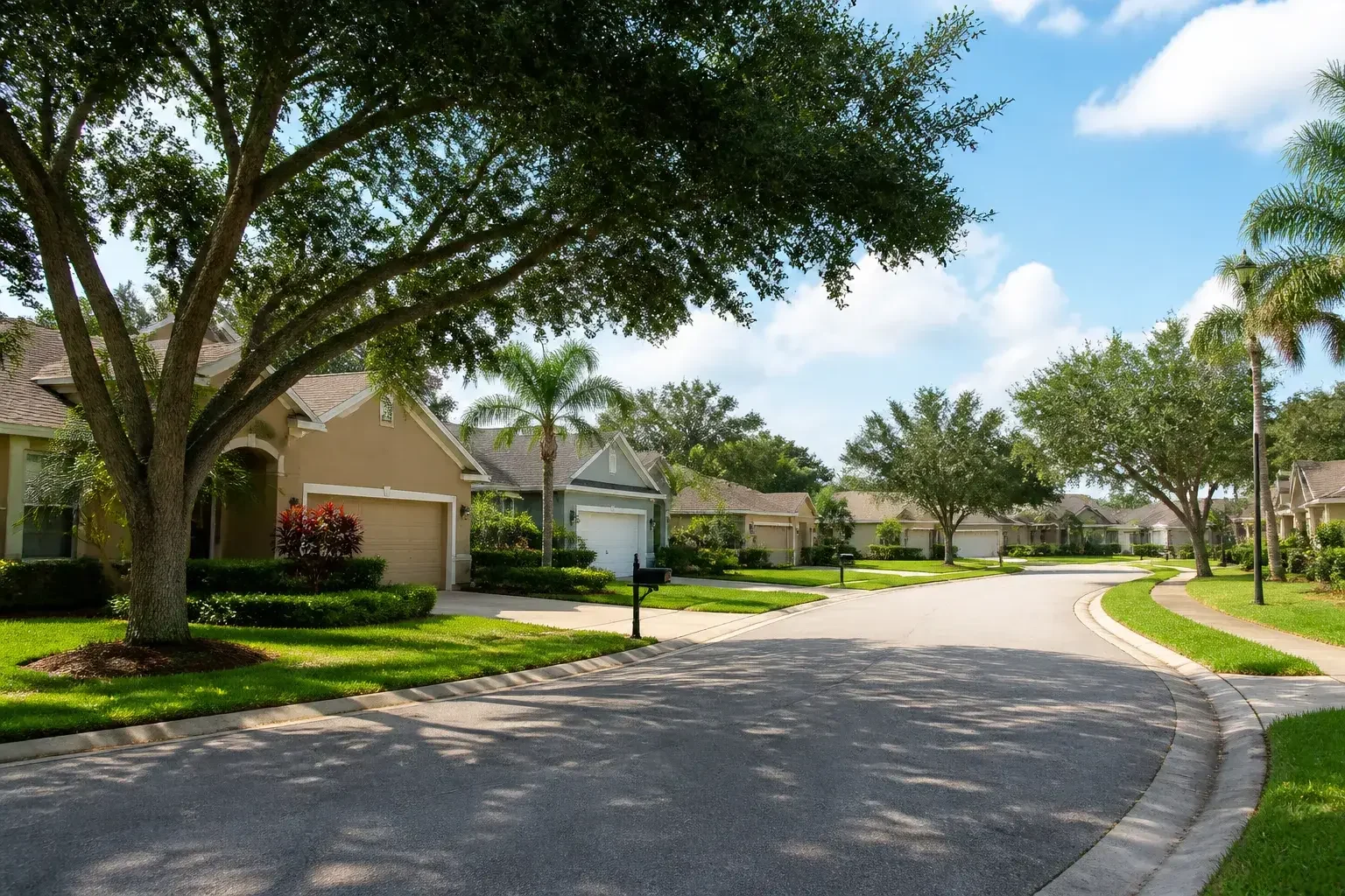 Brandon suburban street with tidy homes and lawns